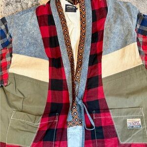 ALPHASTYLE Patchwork Kimono Streetwear  Jacket-Sample No Tags-UNISEX